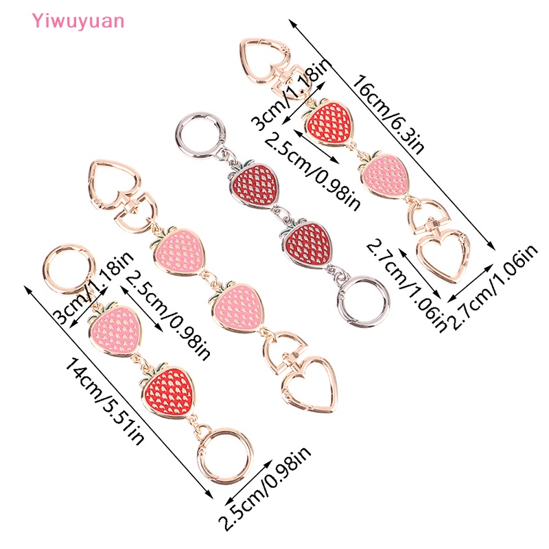 < Yiwuyuan > Dây Xích Mở Rộng Thay Thế Hình Quả Dâu Dễ Thương Trang Trí Túi Xách Mới
