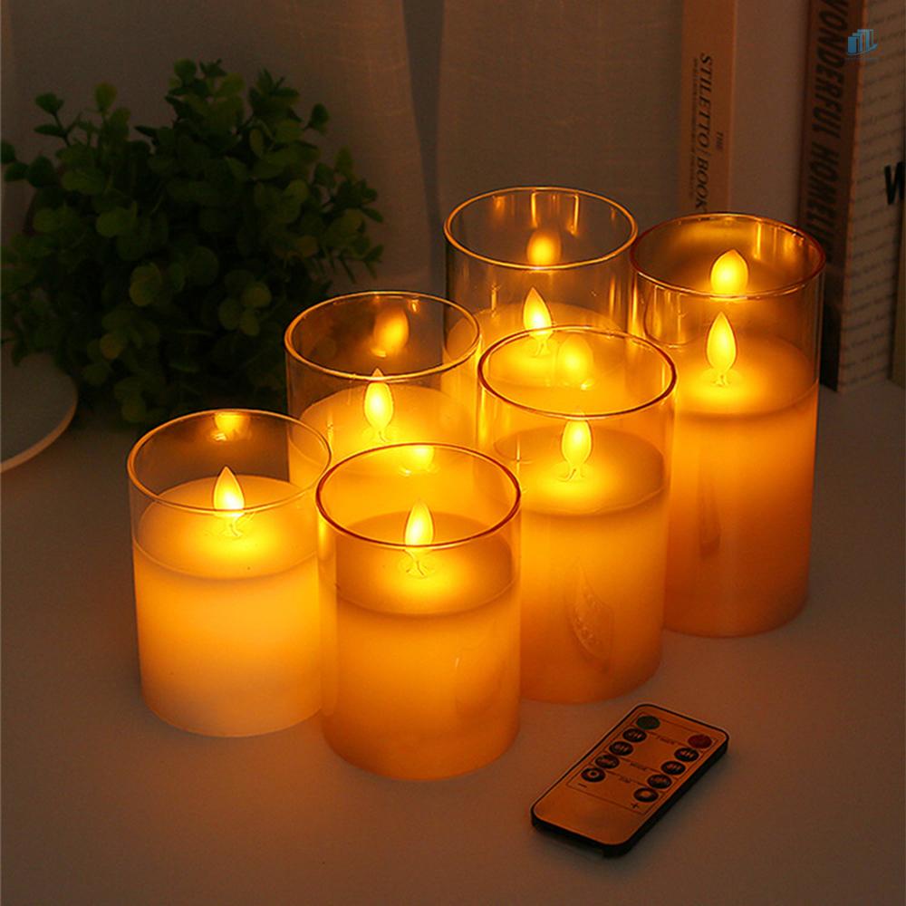 Smartwatchinone Set 3 Đèn LED Hình Nến Không Lửa Điều Khiển Từ Xa Màu Vàng Ấm Áp Có Hẹn Giờ Lấp Lánh Trang Trí Lễ Hội / Tiệc Cưới