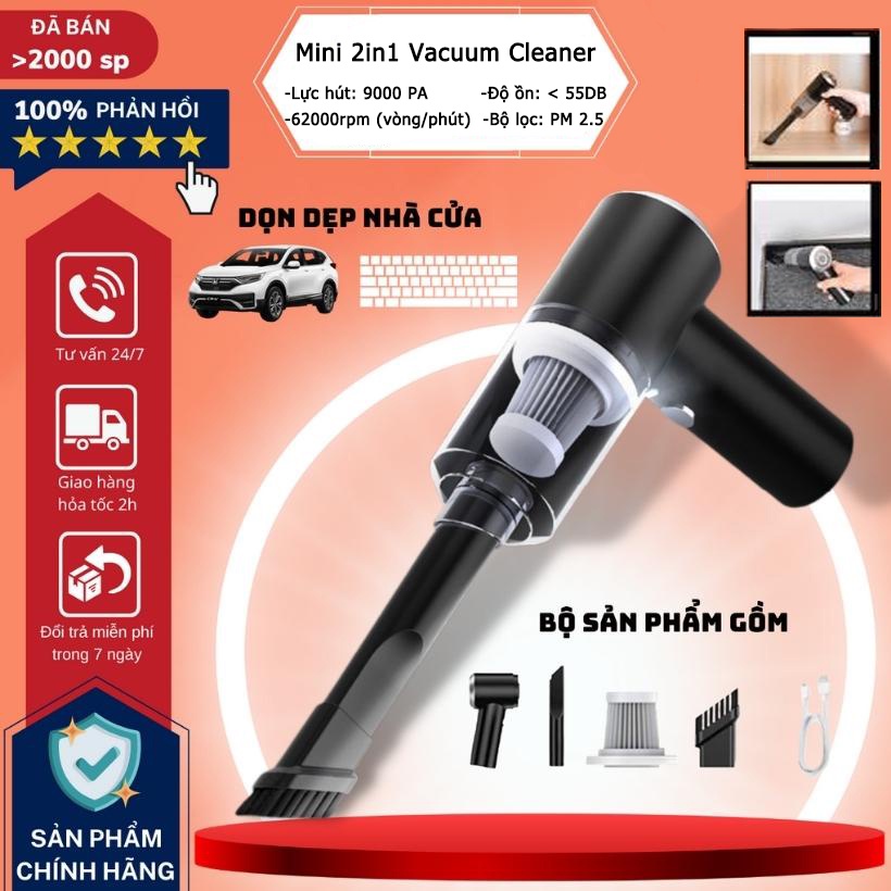 Máy Hút Bụi Mini 2in1 Vacuum Cleaner Cầm Tay Không Dây Sạc Pin Siêu Khỏe 120W, Hút Cả Ướt Và Khô