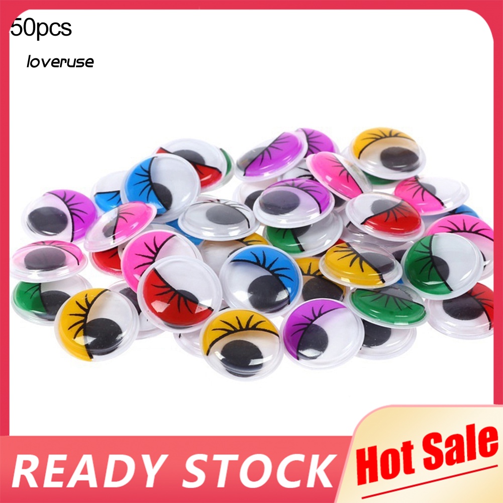 Set 50 Mắt Nhựa Tự Dính Cho Búp Bê
