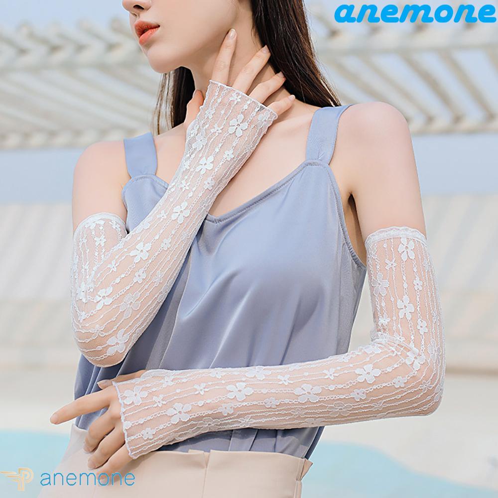 Găng tay vải ren họa tiết hoa chống nắng nhiều màu tùy chọn tiện dụng cho nữ khi đi câu cá/xe đạp/chạy bộ/thể thao