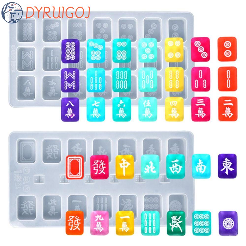 Khuôn Silicon Mềm Làm Trang Sức Thủ Công Hình Mạt Chược