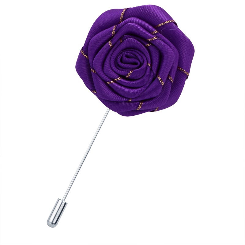 Ghim Cài Áo Hình Hoa Hồng Phối Dây Ruy Băng Dài Thời Trang Âu Mỹ Cho Nam