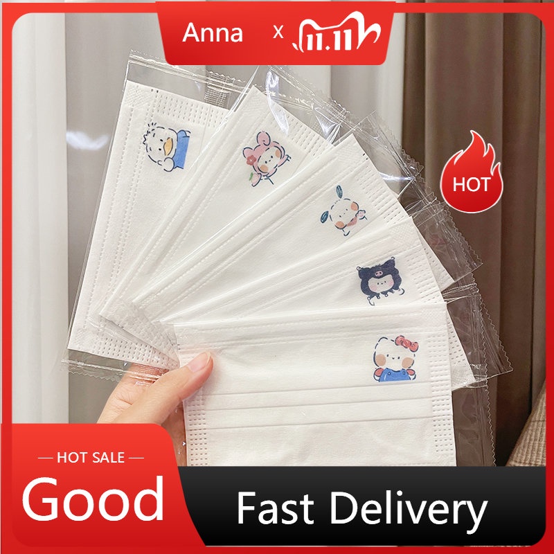 Khẩu Trang Ba Lớp Giữ Ấm Thoáng Khí Họa Tiết Hoạt Hình Xinh Xắn Dành Cho Bé 4-12 Tuổi