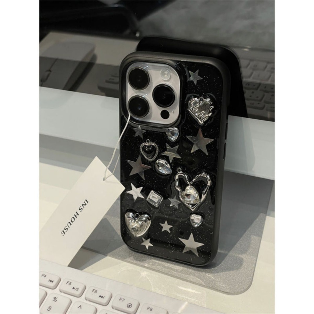 Ốp Điện Thoại Epoxy Màu Đen Chống Rơi Ba Chiều Cho Apple Iphone 14promax 13 11 14pro 13pro 14