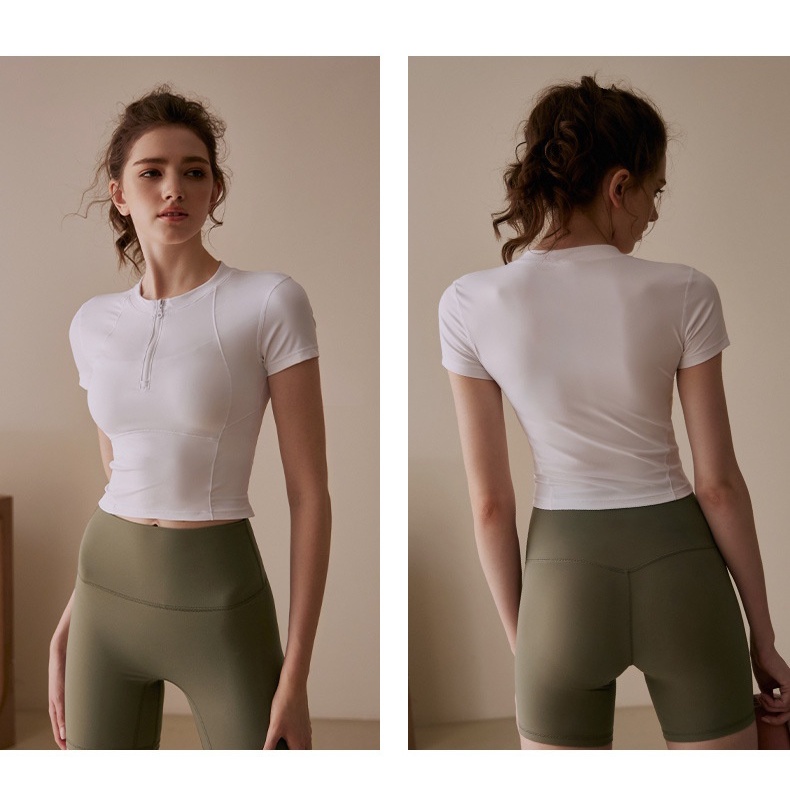 Áo Thun Thể Thao Tay Ngắn Dáng Ôm Nhanh Khô Thời Trang Cho Nữ