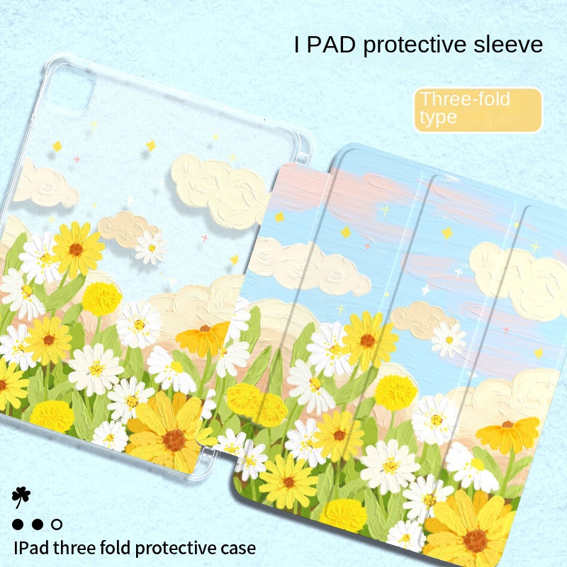 Ốp Máy Tính Bảng Mềm Họa Tiết Hoa Cho iPad GEN7 / 8 / 9 10.2 "GEN10 10.9" Pro11 "Pro12.9" 2022 Air4 Air5 Air3 mini6