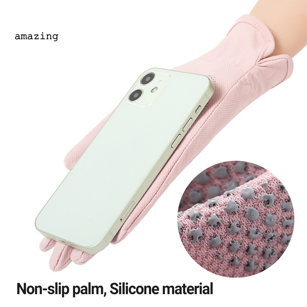 1 Đôi Găng Tay Lái Xe Bằng Lụa Lạnh Mỏng Chống Mài Mòn