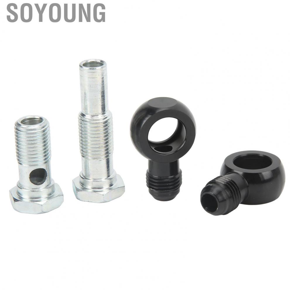 Soyoung Trans Oil Cooler Adapter  Transmission Cooler Banjo Fitting Kit AN6x1/4NPSM Antirust High Hardness 90 Degree  for 4L80E Transmissions