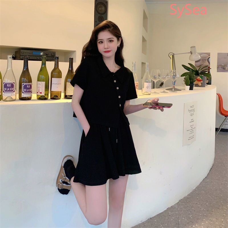 Set Áo Sơ Mi Polo Phối Quần Short Thời Trang Hè Cá Tính Cho Nữ