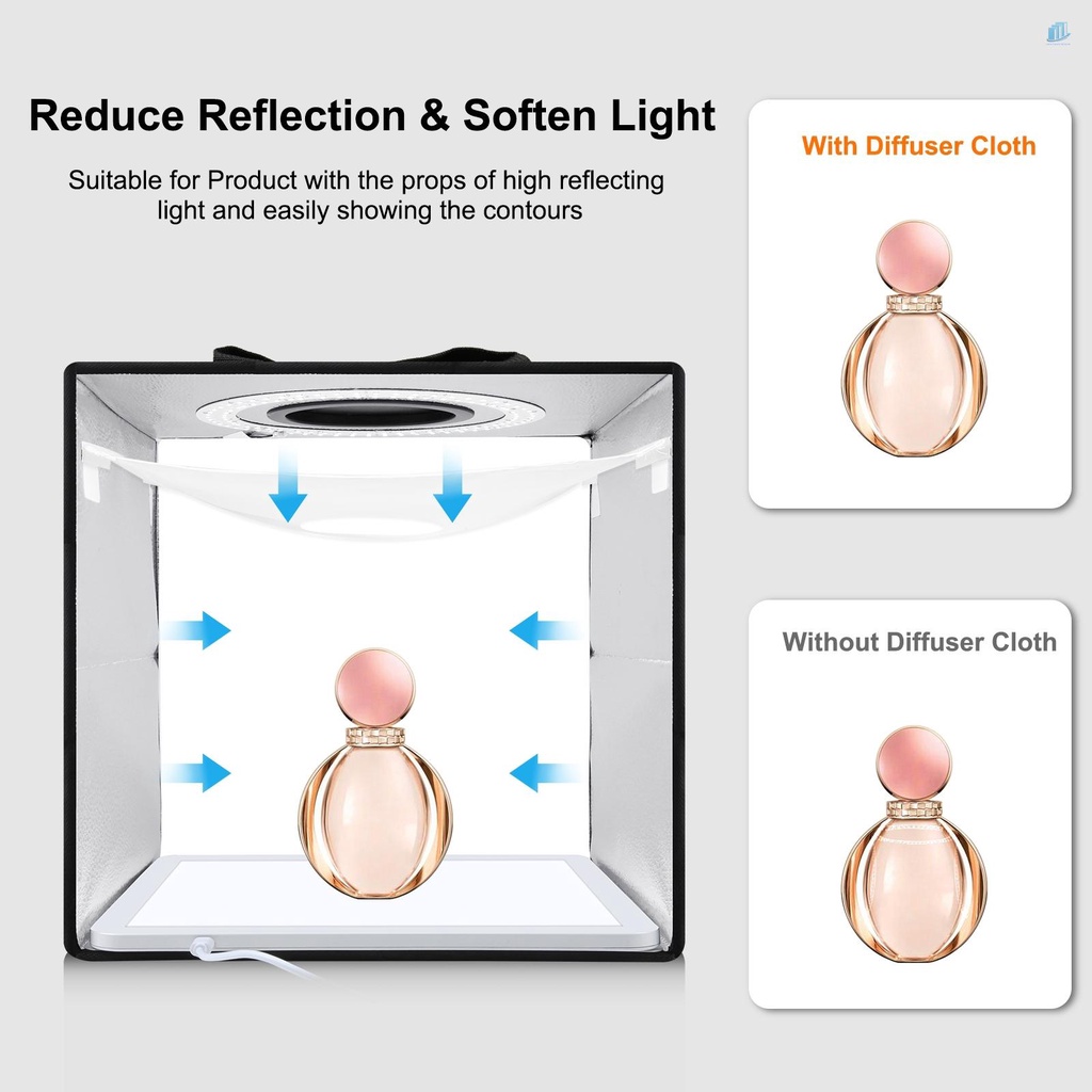 Hộp Đèn LED USB PULUZ PKT3200 30 * 30 * 30cm 5500K Có Thể Gập Lại Kèm 6 Màu Cho Studio Chụp Ảnh