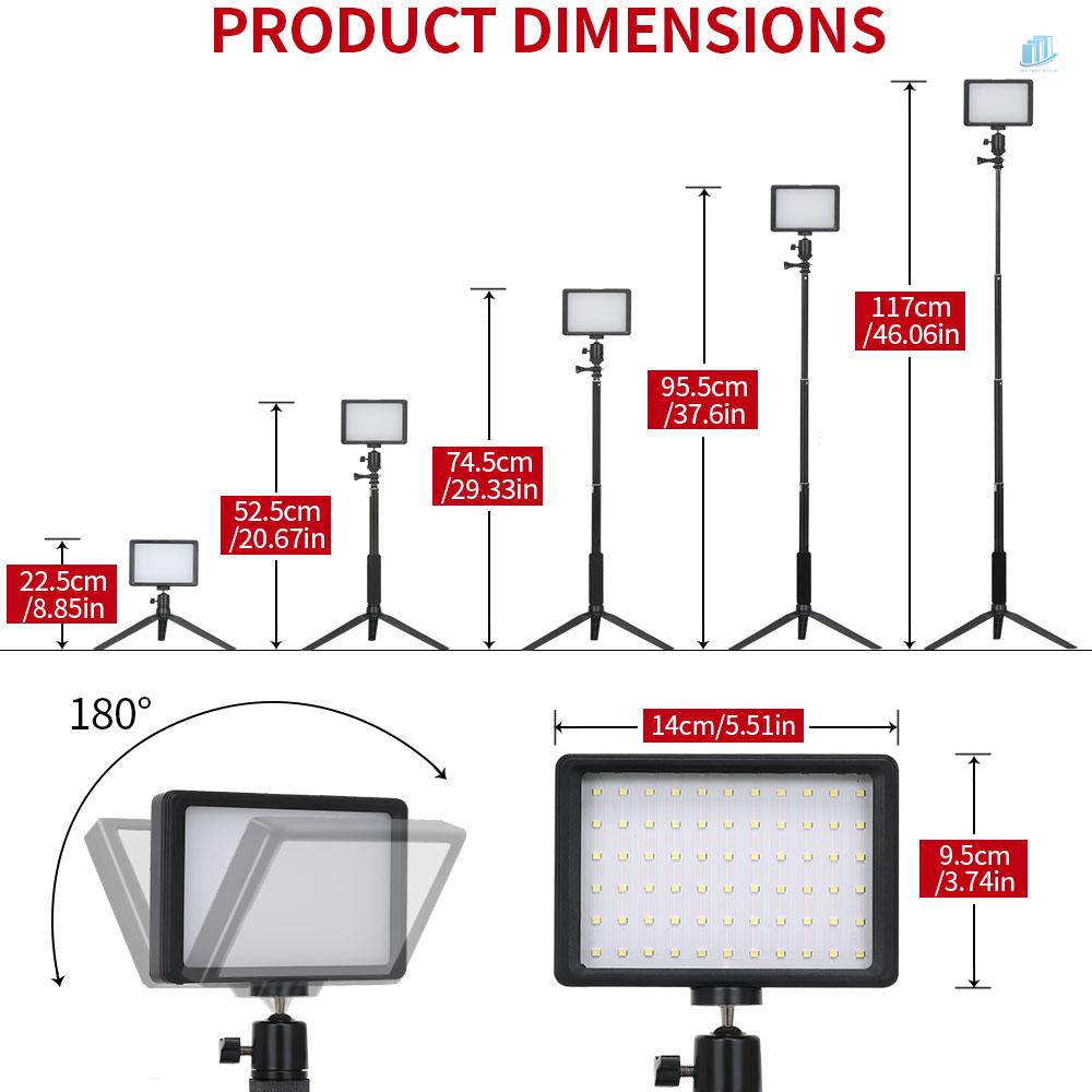 Bộ 2 Đèn LED USB 5600K + 2 Chân Máy Mở Rộng + 2 Đầu Bóng Linh Hoạt + Bộ Lọc 8 Màu (Đỏ / Vàng / Xanh Dương / Trắng)