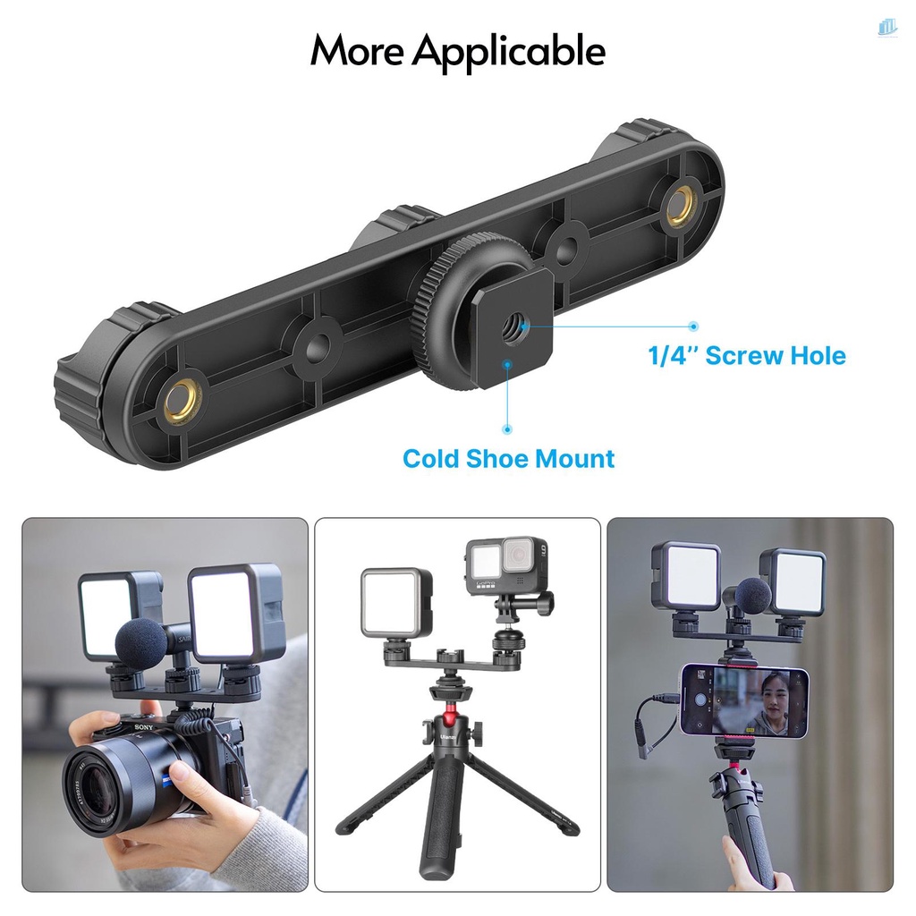 Giá Đỡ Mở Rộng Giày Lạnh Ulanzi PT-23 Với 3 Ngàm Gắn 1800° Đèn LED Kèm Micro Có Thể Xoay Được Tiện Dụng