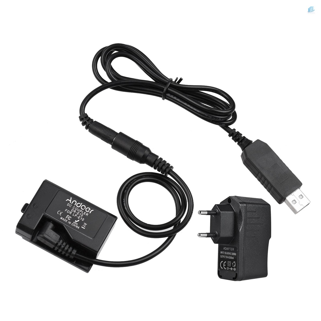 Đầu Nối Pin Andoer ACK-E10 5V USB DC Thay Thế Cho LP-E10 / Kiss X70 / 1100D / 1200D