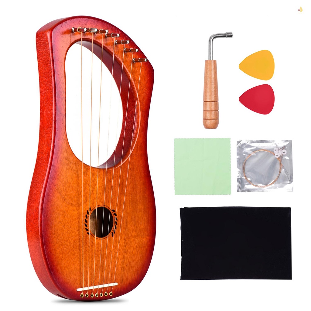 Mynice Bộ Cờ Lê Điều Chỉnh 7 Vòng Kiểu Lyre Harp Cổ Điển / 2 Miếng Vải Lau Chùi
