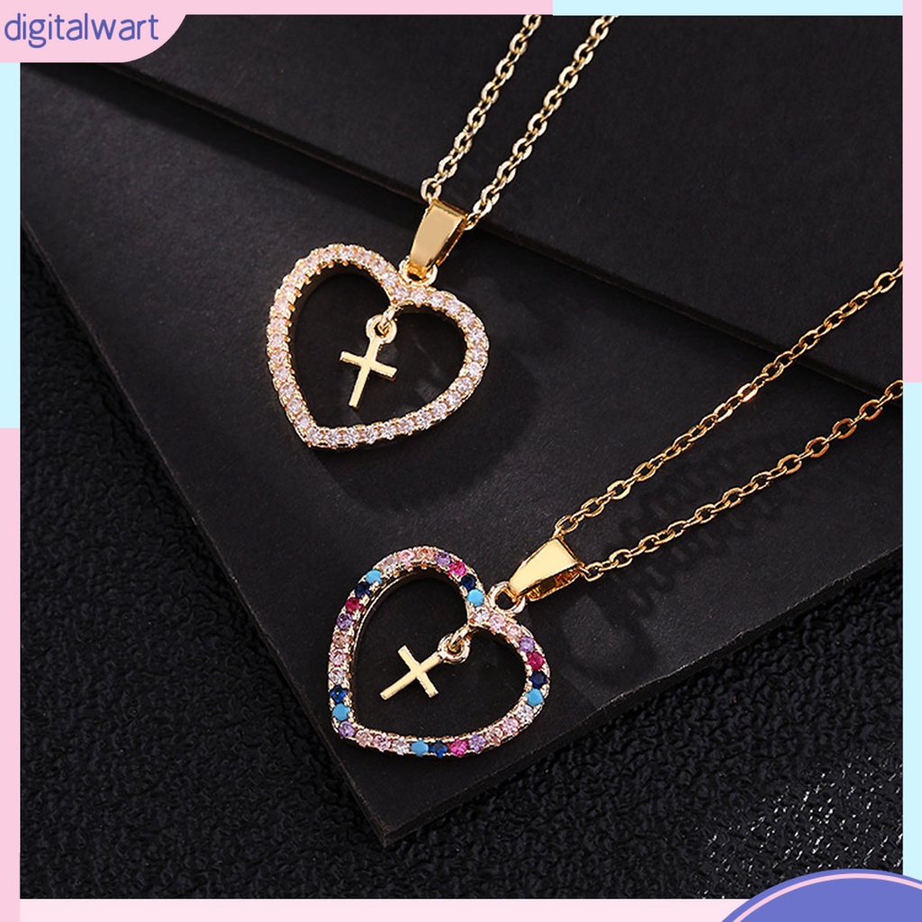 Vòng cổ Mặt Hình Trái Tim / Thánh Giá Đính Đá Nhiều Màu Sắc Thời Trang Cho Nữ