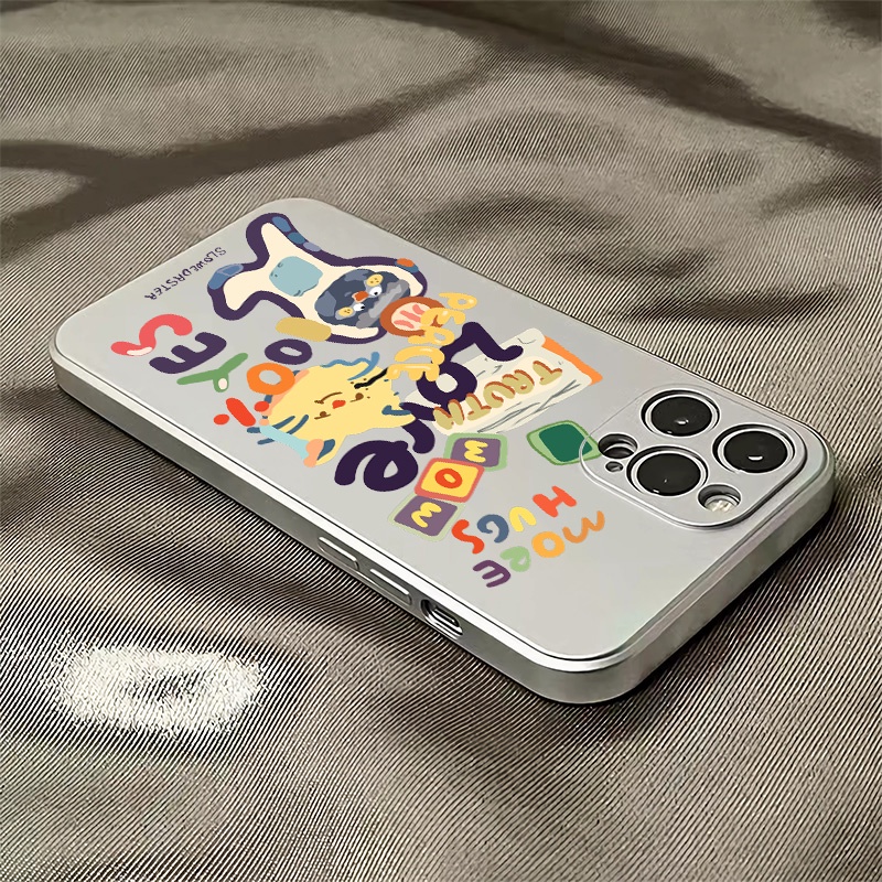 Ốp Điện Thoại Silicon TPU Mềm Mạ Điện Dễ Thương Chống Sốc Cho IPhone 11 14 13 12 Pro XS Max XR X 8 7 6S Plus