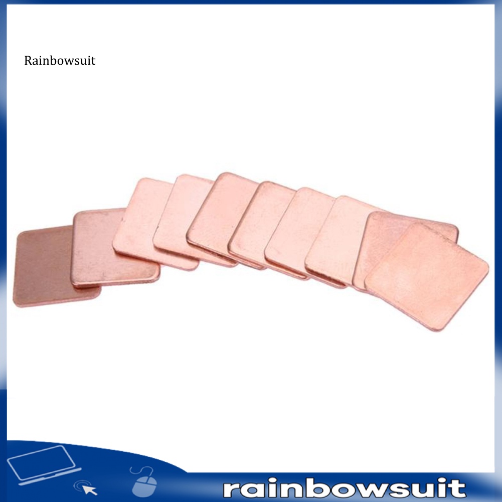 Bộ 10 Miếng Đệm Tản Nhiệt Bằng Đồng Bền Bỉ Kích Thước 15Mmx15Mm Cho Laptop