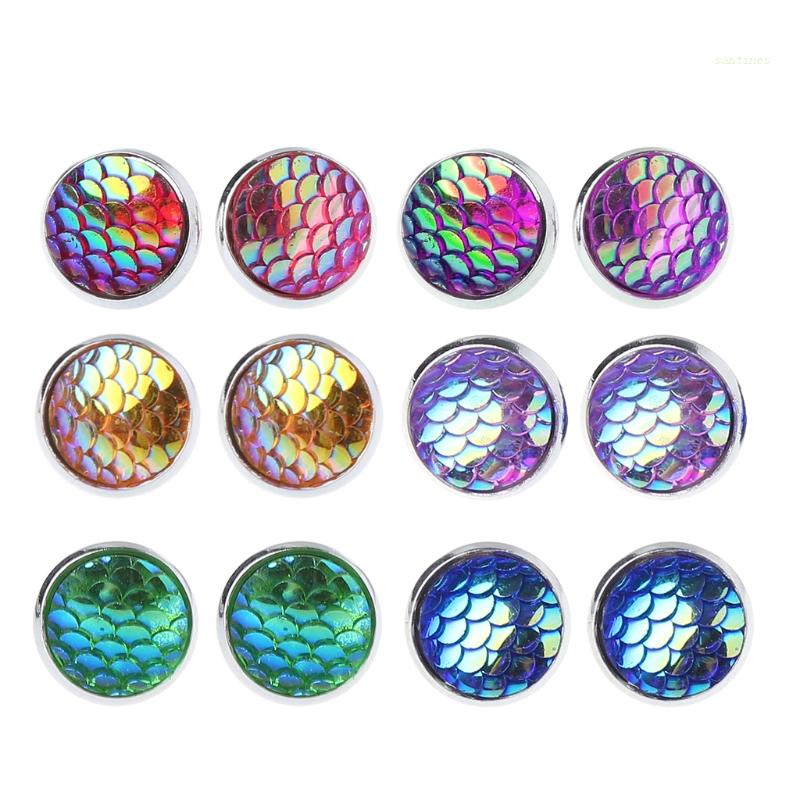 Khuyên Tai Họa Tiết Vảy Cá Phong Cách Vintage Thời Trang