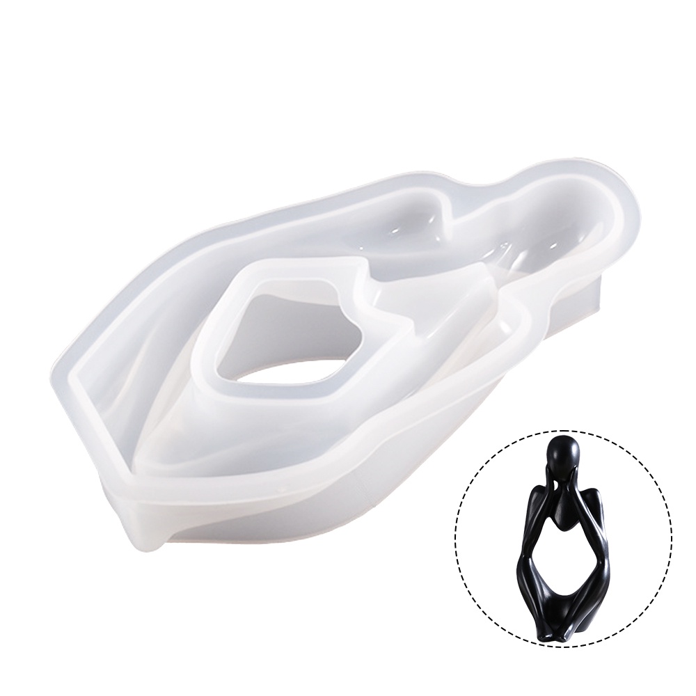 Khuôn Làm Nến Bằng Silicone Resin Epoxy Resin Hình Chân Dung Người Suy Nghĩa 2D Đơn Giản Trang Trí Nhà Cửa