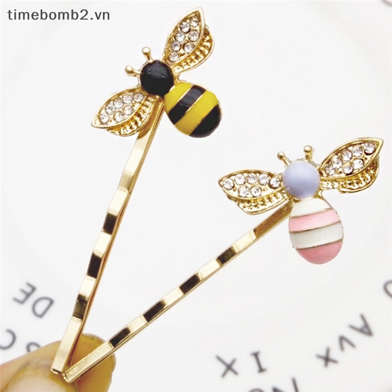 Kẹp Tóc Hình Chú Ong Đính Pha Lê Dễ Thương Cho Nữ