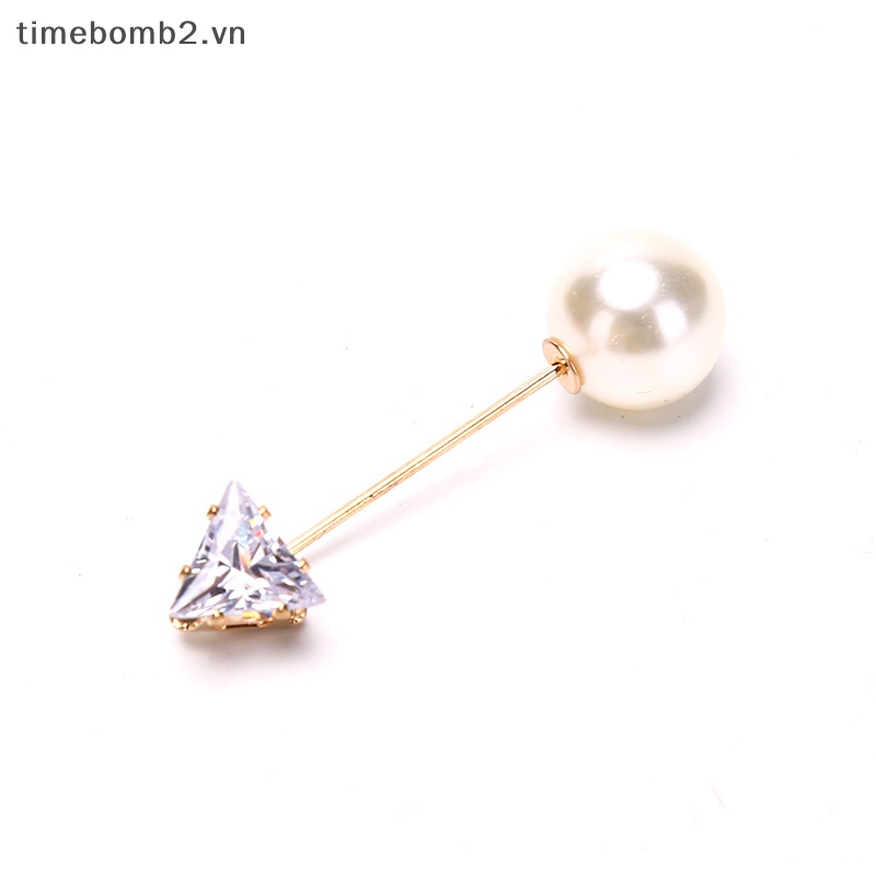 {Timebomb} Set 10 Ghim Cài Thắt Lưng Đính Ngọc Trai Chống Ánh Sáng Mở Đáy