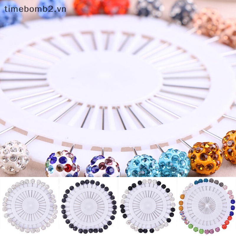 Set 30 Ghim Cài Khăn Choàng Đầu Thẳng Đính Đá Phong Cách Hồi Giáo An Toàn