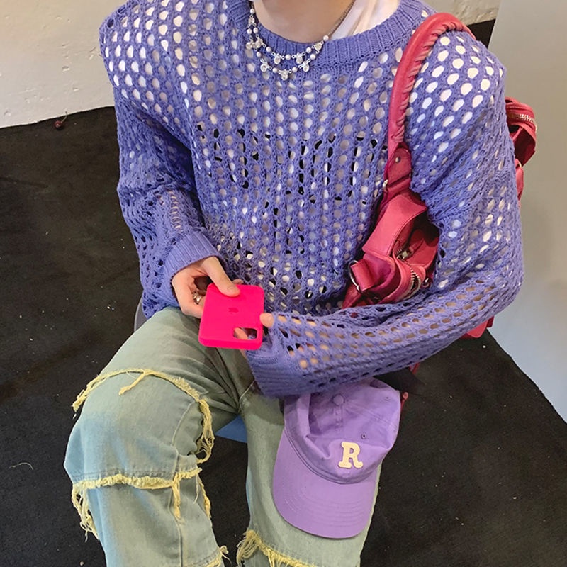 Áo Sweater Cổ Tròn Tay Dài Dáng Rộng Thời Trang Mùa Hè Cho Nam Giới