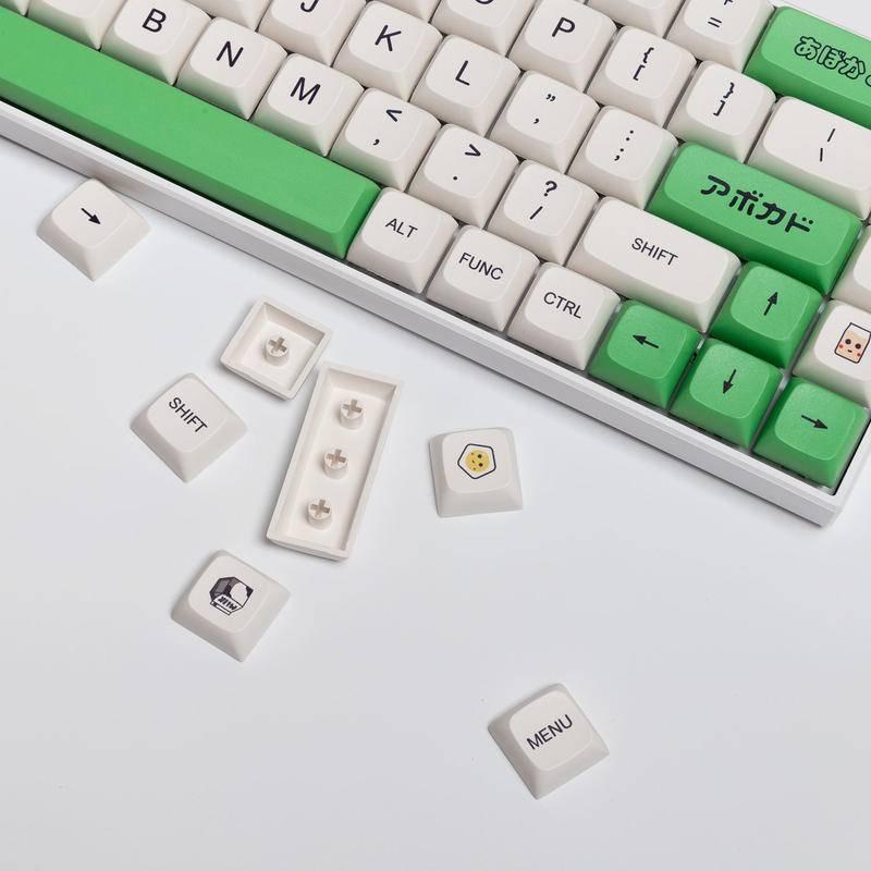 Avocado Fruit PBT Keycaps Set 138 Nút Bàn Phím Cơ Bằng Nhựa PBT Hình Trái Bơ / Sữa Phong Cách Nhật Bản