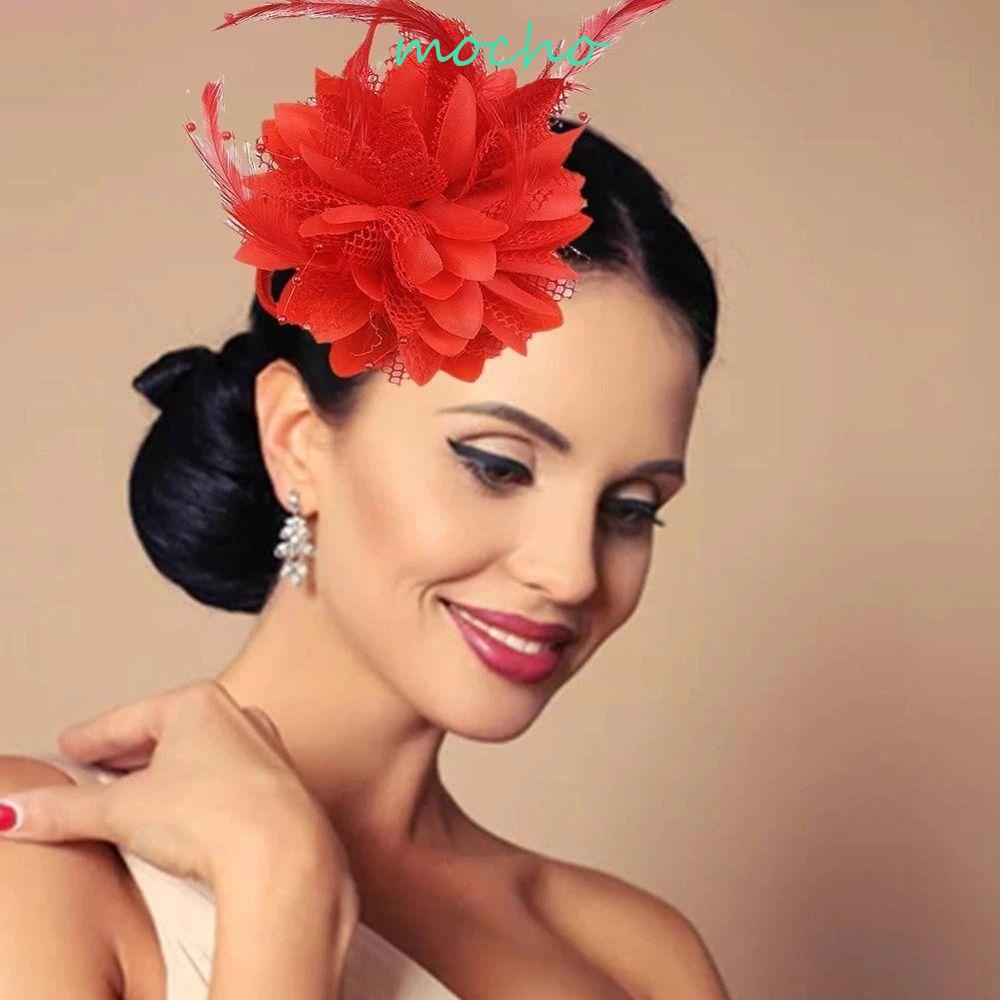 Kẹp Tóc Phối Lưới Hình Hoa / Lông Vũ Thời Trang Cho Bé Gái