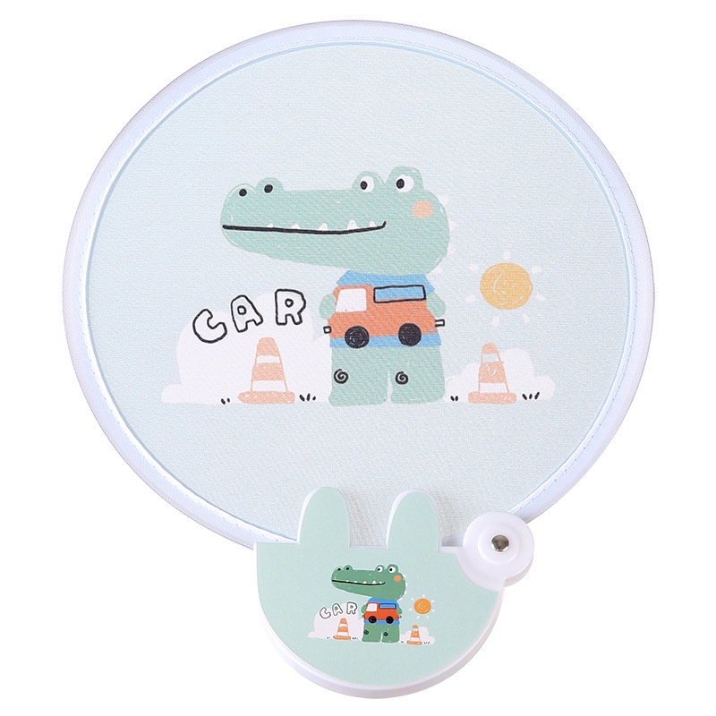 Quạt Xếp Mini Bằng Vải Họa Tiết Hoạt Hình Xinh Xắn Dành Cho Bé