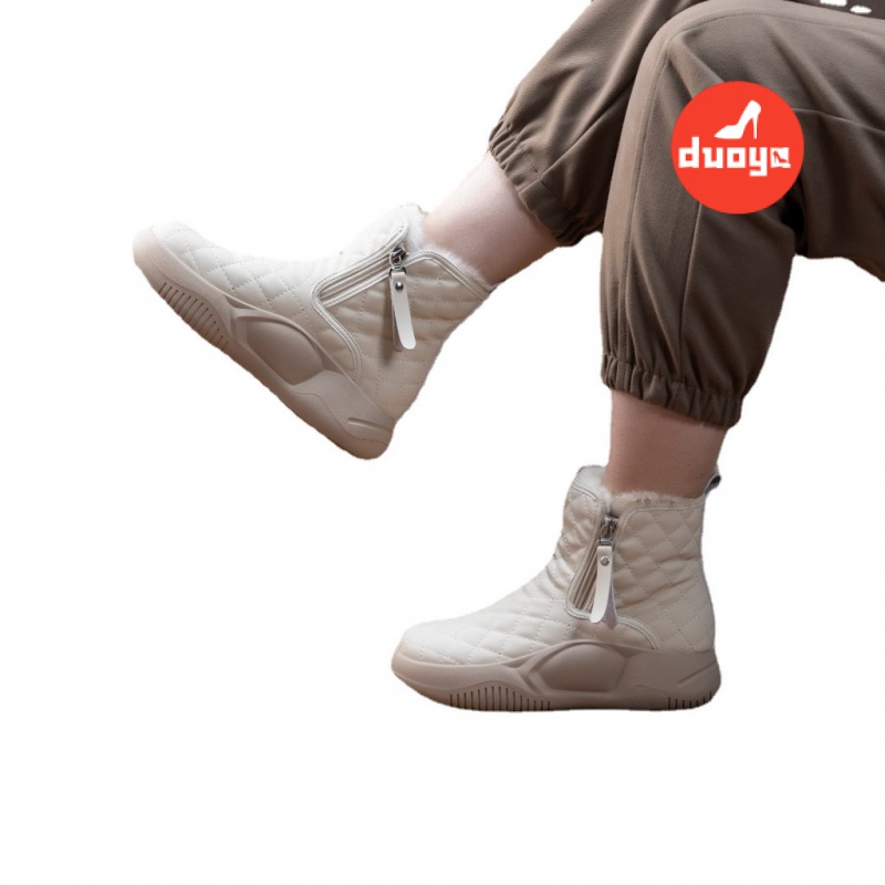 Duoya Giày Bốt Martin Cotton Lót Lông Dày Dặn Chống Trượt Thời Trang Mùa Đông 2022 Mới Cho Nữ