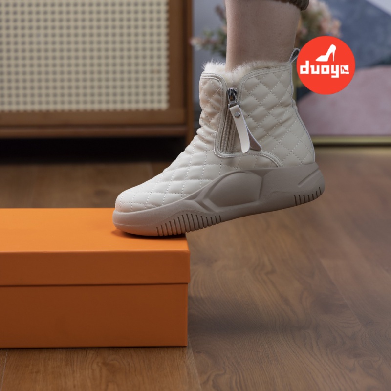 Duoya Giày Bốt Martin Cotton Lót Lông Dày Dặn Chống Trượt Thời Trang Mùa Đông 2022 Mới Cho Nữ