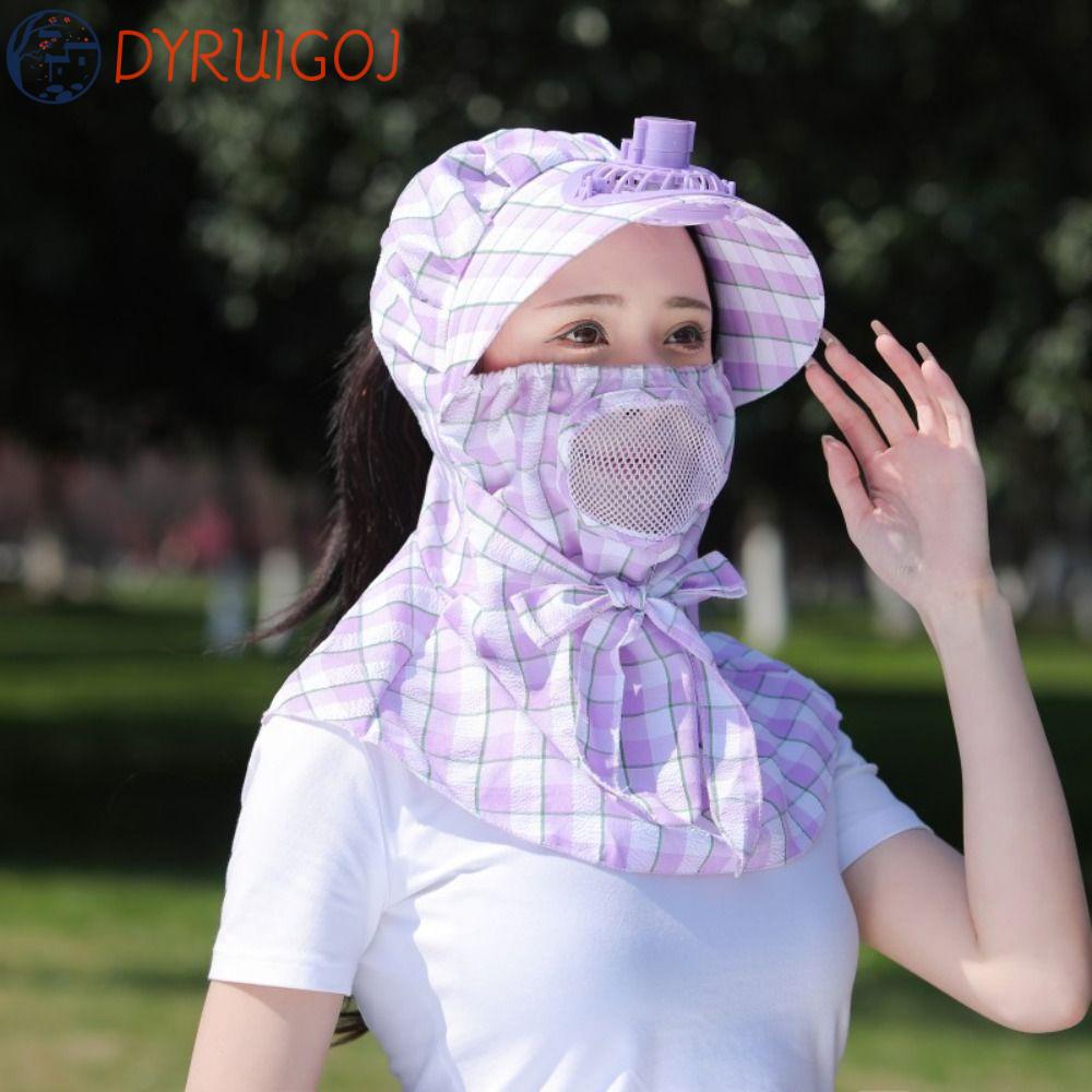 Mũ Rộng Vành Chống Nắng Kèm Quạt Có Thể Sạc Lại Tiện Dụng Cho Nữ