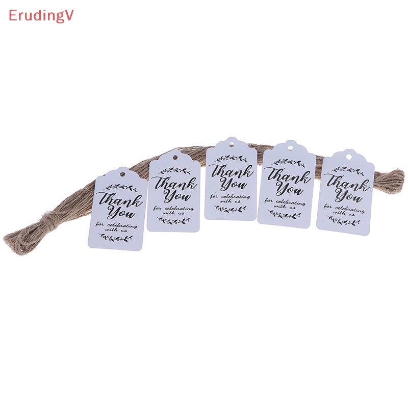 [ErudingV] Set 100 Thẻ Giấy Kraft Thank You Trang Trí Quà Tặng Đám Cưới / Tiệc Mừng Em Bé [Mới]