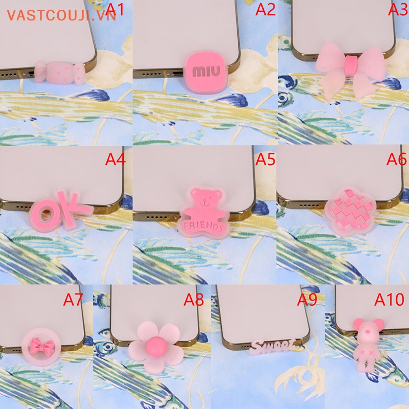 Bộ 5 Miếng Dán PVC Mềm Màu Hồng Dạ Quang Dùng Trang Trí Ốp Điện Thoại DIY