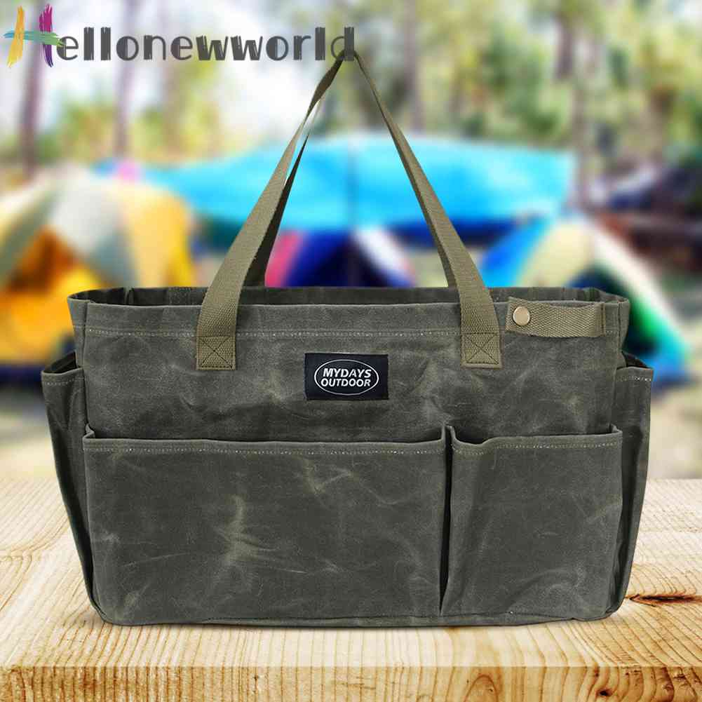 Hộp Đựng Đồ Cắm Trại Nhiều Ngăn Bằng Vải Canvas Chống Nước Có Thể Gấp Gọn