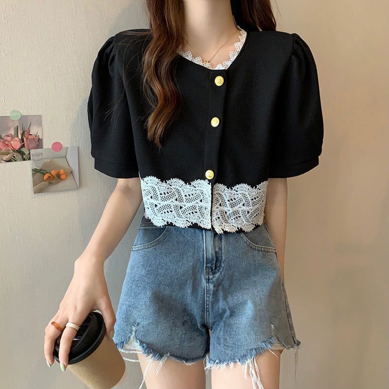 Áo khoác XINLANYASHE tay ngắn phong cách Pháp cổ điển thời trang 2023 dành cho nữ