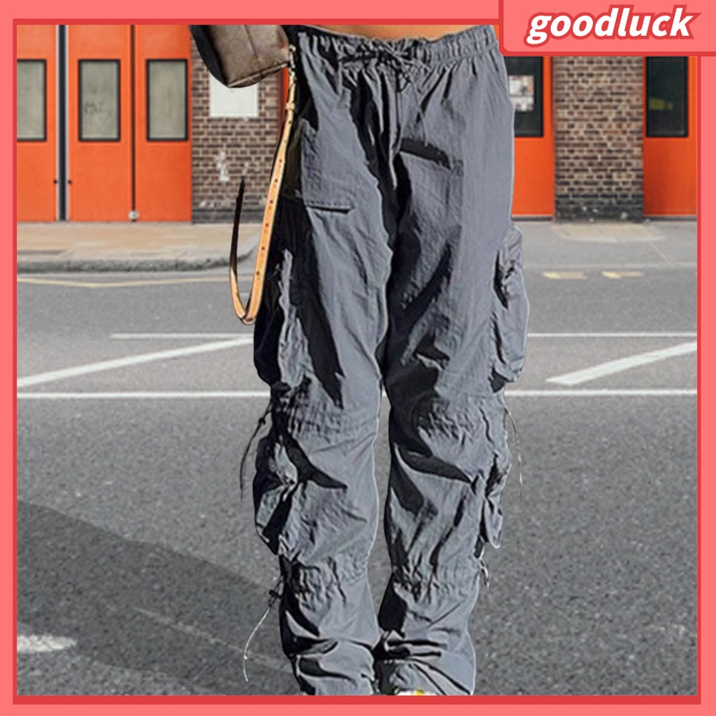 Quần Dài Dây Rút Màu Trơn Lưng Thun Nhiều Túi Thời Trang Mùa Hè Cho Nữ