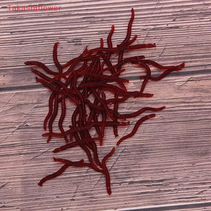 Set 50 Mồi Câu Cá Giả Hình Sâu Mềm 35mm Chất Lượng Cao