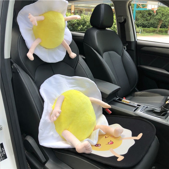 Gối Tựa Đầu Hình Gấu Trúc / Trứng / Gấu Trúc Dễ Thương Cho Xe Hơi
