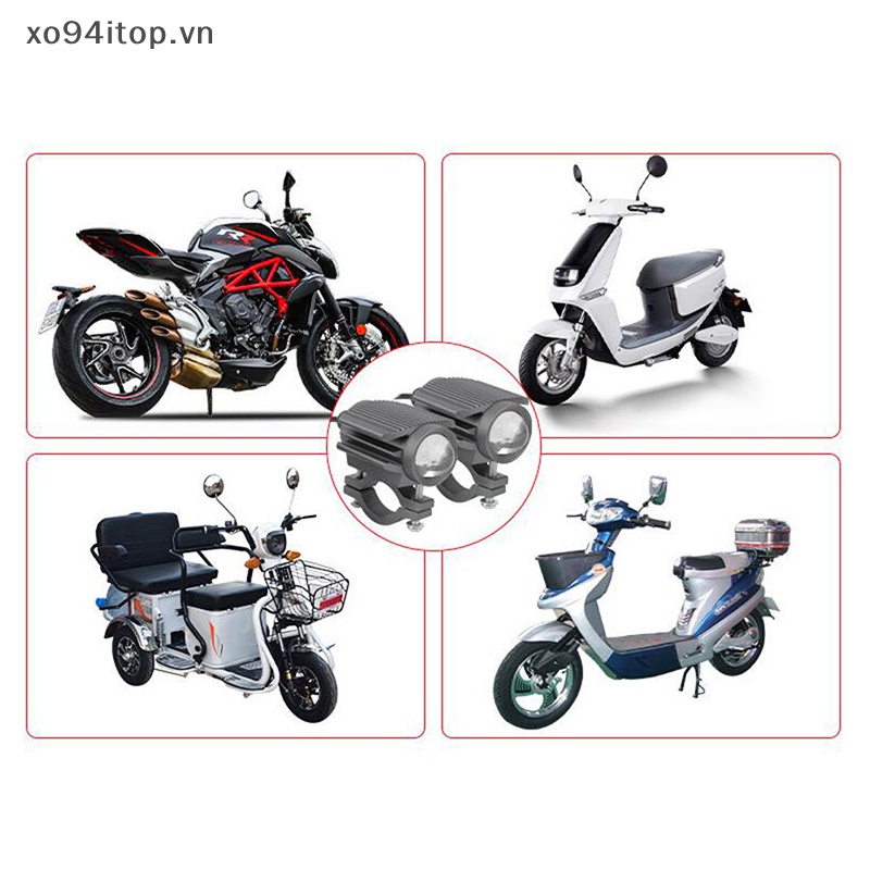 Set 1 / 2 Đèn Pha LED 9-85V Ánh Sáng Trắng / Vàng Dành Cho Xe Mô Tô