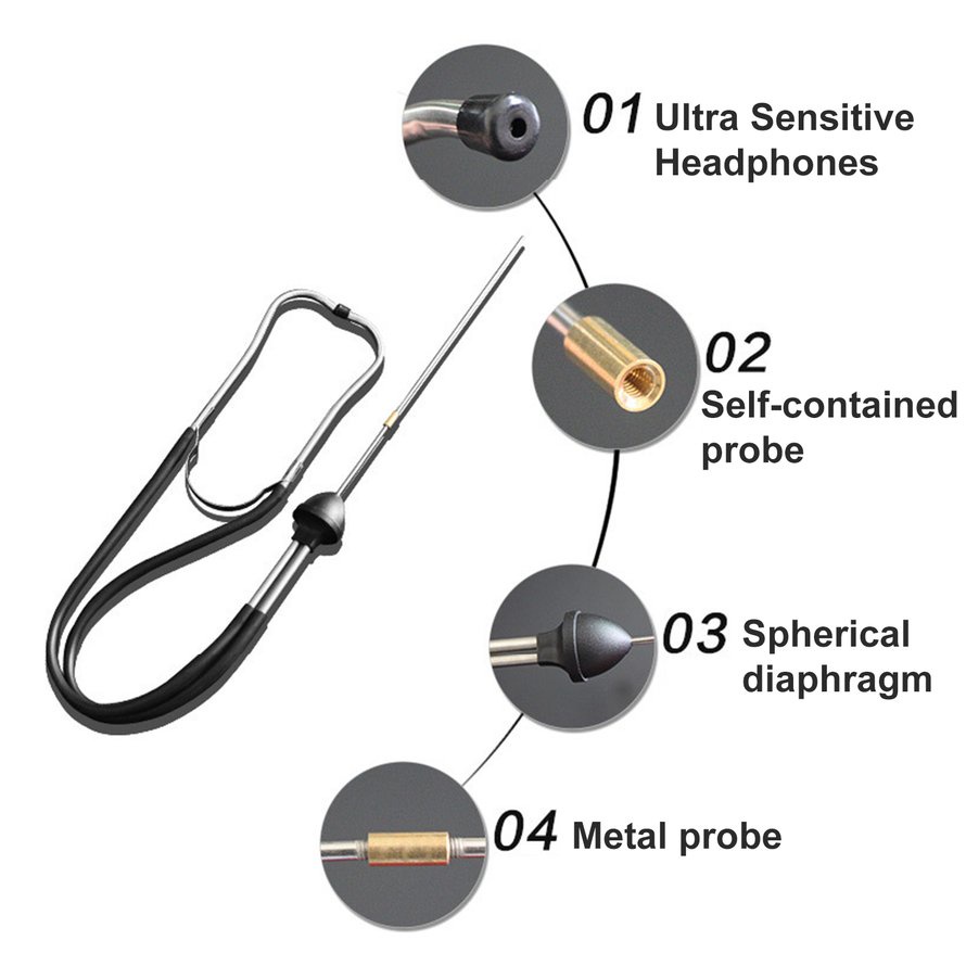22.5 + 7CM Car Stethoscope Auto Engine Cylinder Stethoscope Hearing Tool