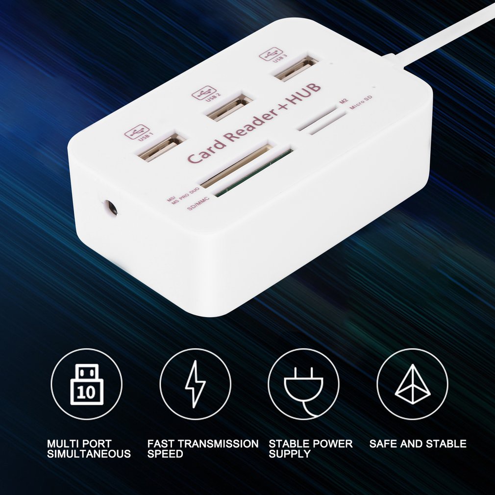 Usb 3.0 Hub 3 Ports Multiport Multifunctional Tf Card Reader Splitter Adapter Computer Pc Laptop Accessories [Q/6]