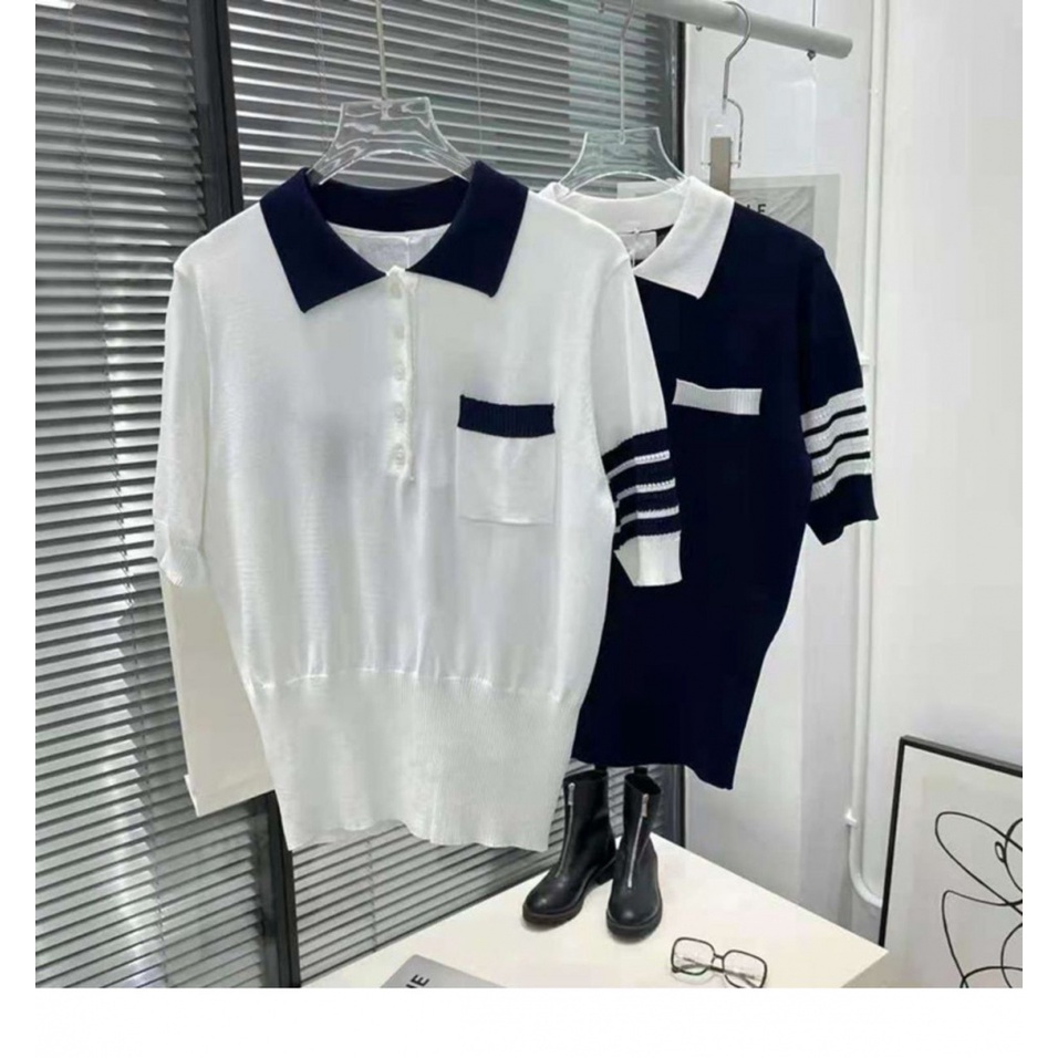 Áo Thun Lụa Jacquard Dệt Kim Bốn Tay Ngắn Eo Nhỏ Nhắn Thời Trang Mùa Hè 2022 HOA3