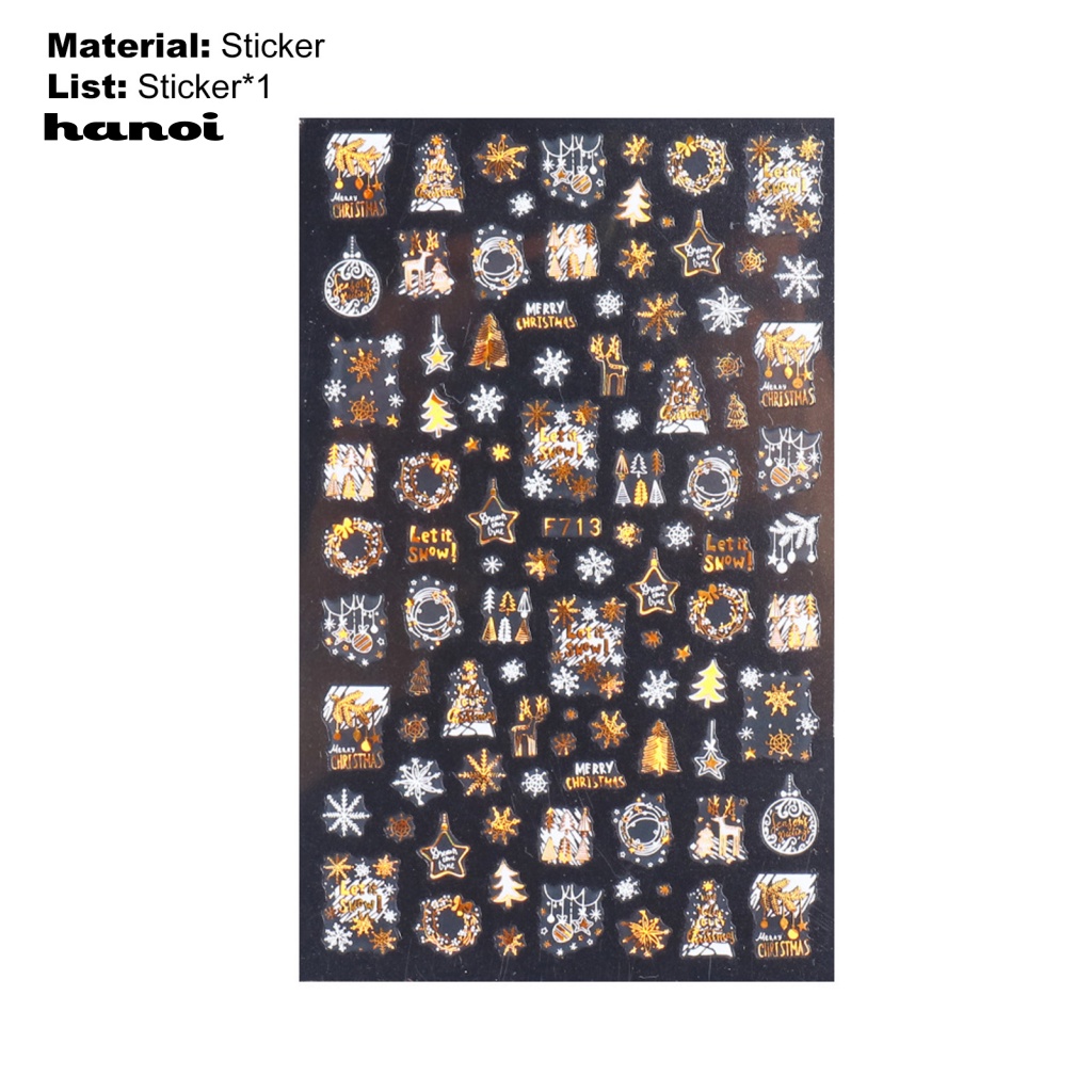 Han_nhẫn Lá Nhôm Hai Họa Tiết Bông Tuyết Nhiều Màu Sắc Đẹp Mắt Trang Trí Móng Tay Mùa Đông Cho Nữ