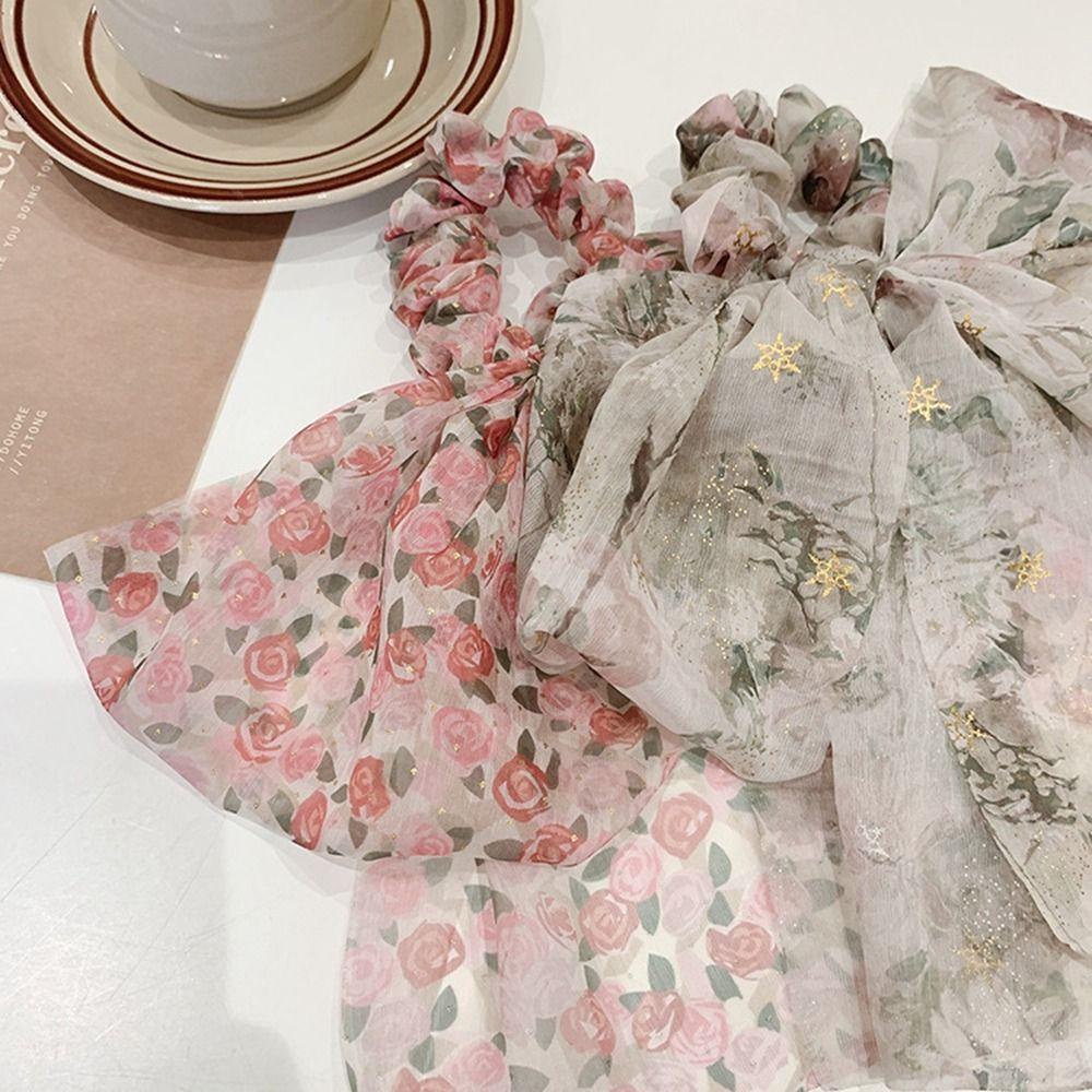 Dây Cột Tóc Co Giãn In Họa Tiết Phong Cách Hàn Quốc Cho Nữ