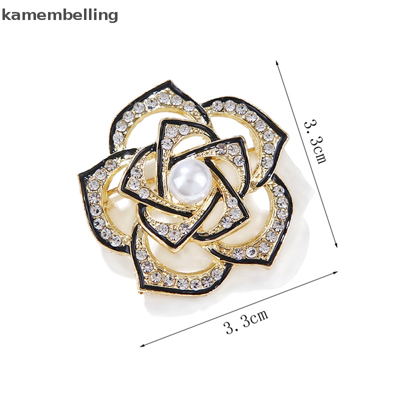Trâm Cài Áo Hình Hoa Trà Đính Ngọc Trai Thời Trang Cho Nữ