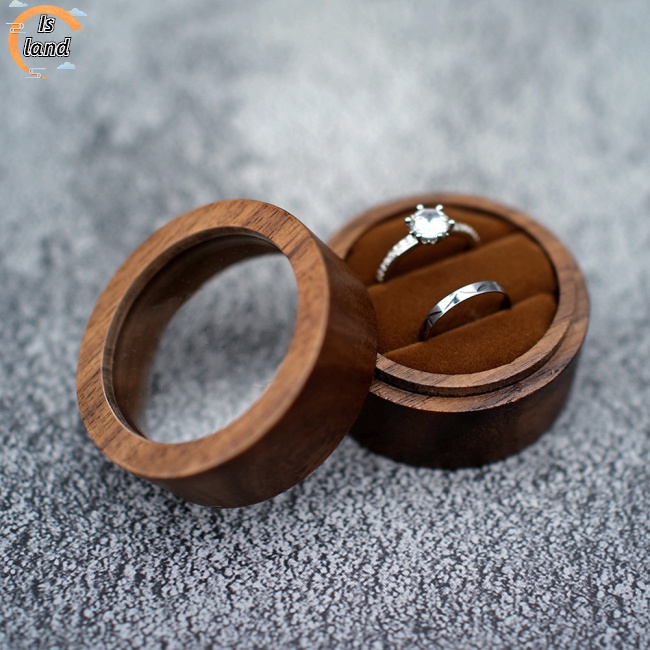 Hộp Đựng Nhẫn Bằng Gỗ Có Cửa Sổ Trong Suốt Dùng Làm Quà Tặng