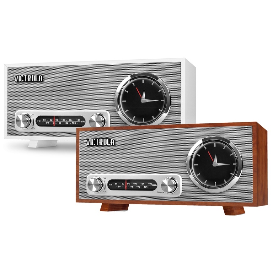 Loa bluetooth Victrola Âm thanh nổi có Đài FM đồng hồ kỹ thuật số âm siêu trầm